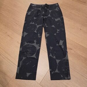 Boden Richmond Ankle Pants Womens 2R Grey Black Abstract Dot Stretch Trousers